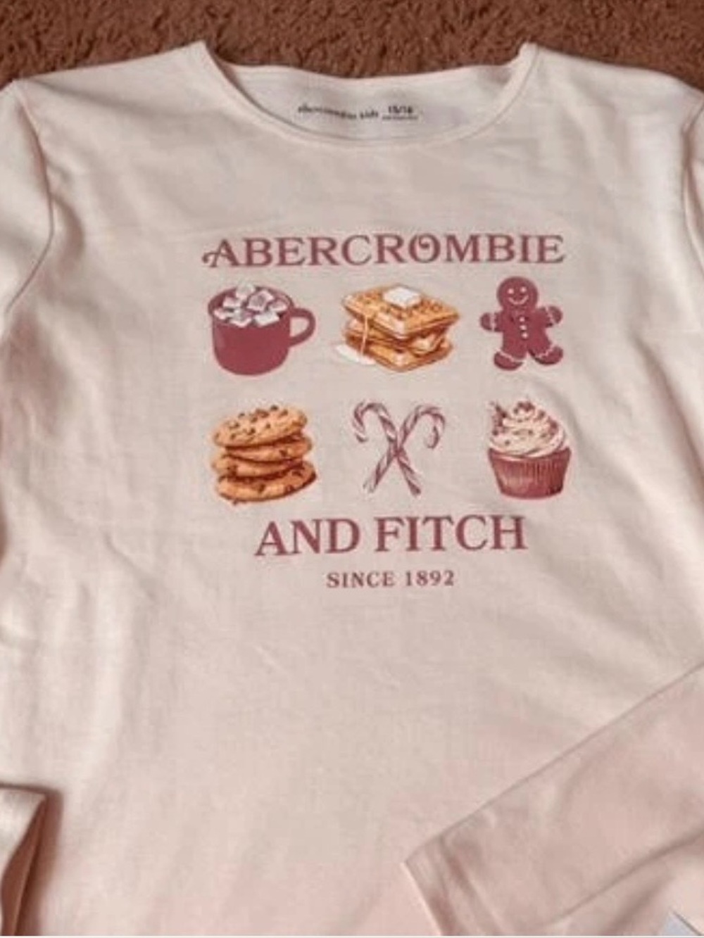 Abercrombie Kids Girl's Shirt Size 15-16 XL NEW Pink Winter Holiday Theme